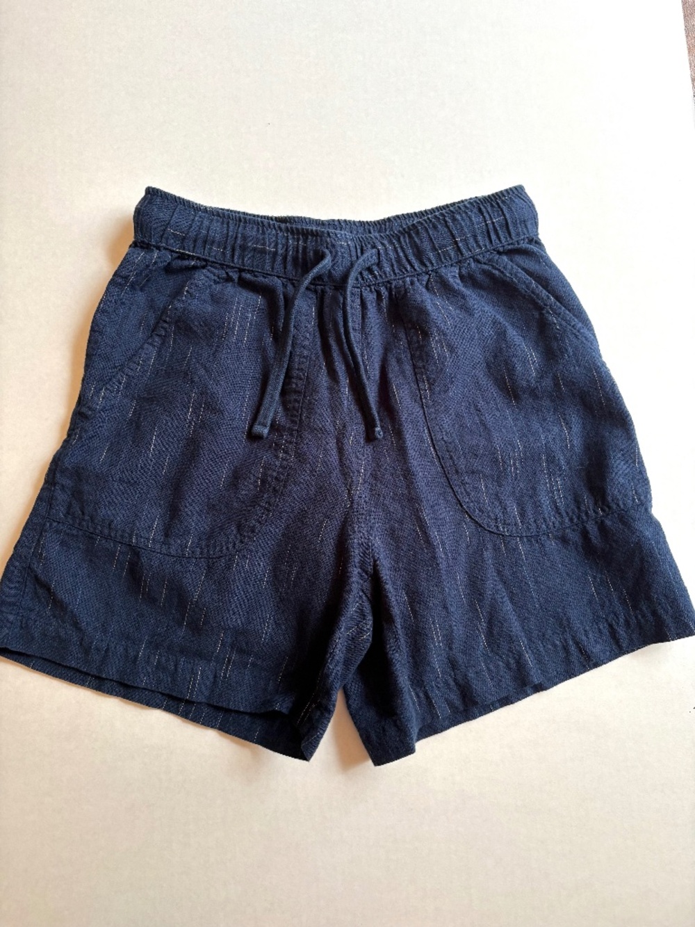 Bridge & Burn Blue 100% Organic Cotton Nico Shorts XS Navy Blue Space Dye